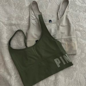 2 pink active sports bras size medium